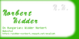 norbert widder business card